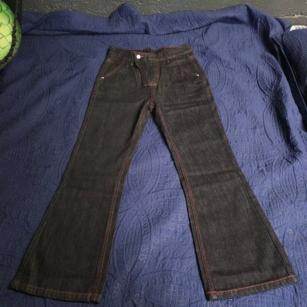 Red Stitch Utility Flap Pocket Straight Leg Denim